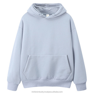 Sweat à capuche surdimensionné vierge avec impression personnalisée pour hommes Vente en gros Sweat à capuche en velours 500 grammes Sweats à capuche épais et épais - Product Image 5