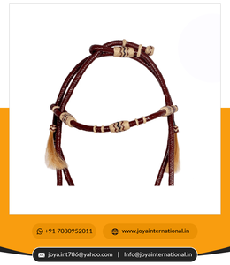 Tressé à la main Western cuir brut tressé en cuir/bride de couleur cerise intelligent - Product Image 3