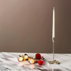 เชิงเทียนโลหะสีเงินเงาแบบตัดด้วยมือสำหรับตกแต่งบ้านและงานแต่งงาน ใช้ได้กับเทียนทรงเรียวและทรงสูง - Product Image 3