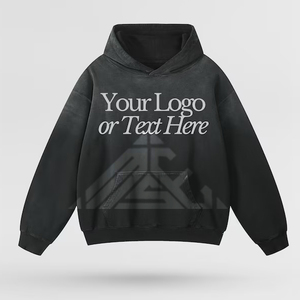 Vente en gros de sweats à capuche personnalisés vierge à capuche grande taille pour hommes pull à capuche délavé à l'acide hommes surdimensionnés Streetwear sweats à capuche pour hommes - Product Image 1