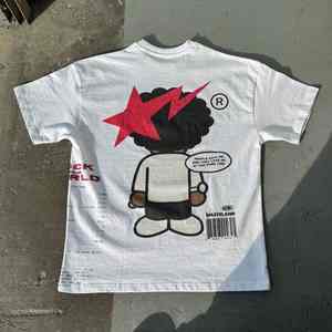 Venta al por mayor 100% algodón de secado rápido transpirable hombro caído camiseta personalizable cuello redondo con impresión DTG patrón sólido sostenible - Product Image 1