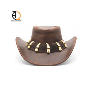 Chapeau de cow-boy en cuir de vache, nouvelle mode estivale pour hommes - Product Image 2