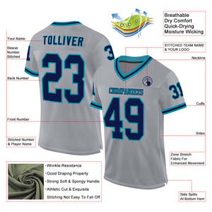 Camiseta de fútbol americano personalizable para jóvenes, uniforme de juego y práctica de Club Escolar transpirable de estilo profesional, ajuste juvenil - Product Image 6