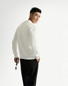 Chemise en maille unie respirante décontractée à manches longues pour homme, couleur café, avec logo au dos, coupe ajustée, style quotidien, Vietnam - Product Image 5