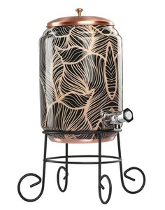 Flower Printing Design Copper Water Container With <b>Lid</b> for Kitchen Home Hotel Restaurants <b>Decorative</b> Copper Water Container - Product Image 3