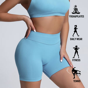 Women High <b>Waist</b> Yoga Shorts Seamless Butt Lifting Workout Biker Shorts Tummy Control Gym Fitness Activewear OEM Supplier - Product Image 5