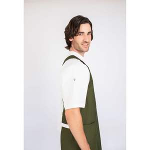 Tablier vert de style japonais Odaiba 100 % coton pour enfants, usage commercial personnalisé pour restaurants, restauration et peinture - Product Image 3