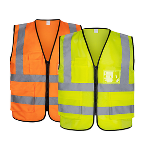 Venta al por mayor ropa de trabajo personalizada Chaleco de seguridad industrial de alta visibilidad reflectante multi bolsillo malla ligero cómodo chaleco - Product Image 5
