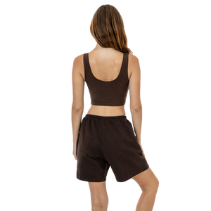 Vente en gros Short de course d'été en coton avec broderie de lettres personnalisé Short en éponge pour femme - Product Image 6