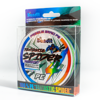 Высокопрочная плетеная леска Bandit Spider, разноцветная, 300 м, PE, для рыбалки в ручьях, озерах, реках, пресной и соленой воды