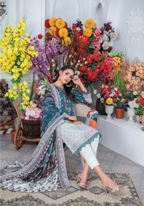 Shalwar Kameez Robe d'été brodée en coton 100% pour femmes vêtements grande taille pour femmes d'Inde et du Pakistan - Product Image 3