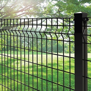 Cubierta de plástico de acero y hierro galvanizado en caliente 3D, paneles de valla de malla de alambre soldado curvo para jardines, Material de madera tratado térmicamente - Product Image 5