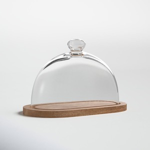 High Demand Wooden Rectangular Cake Stand With <b>Glass</b> <b>Dome</b> for Weddings Parties and Home Decor Perfect for Rustic Dessert <b>Display</b> - Product Image 3