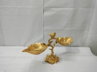 Bols décoratifs de table en aluminium or antique de vente chaude bol de fruits en laiton et secs avec support pour les mariages royaux et les événements
