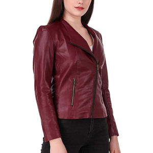 Vestes en cuir personnalisables de la meilleure qualité pour femmes avec logo personnalisé OEM vente en gros de matières premières transformées - Product Image 2