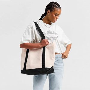 Embroidered Cat <b>Beach</b> Tote <b>Bag</b> <b>Large</b> Cotton Canvas with Zipper Closure Rattan Material for All Seasons - Product Image 2