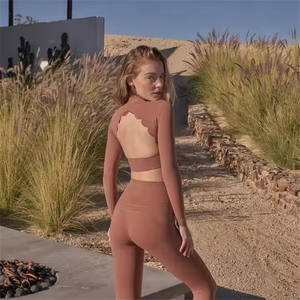 Hot-Selling <b>Long</b>-<b>Sleeved</b> Hollow-Out Back <b>Top</b> for Running Errands, Fitness, Gym Activities, Women's Sports and Fitness Wear, <b>Yoga</b> - Product Image 6