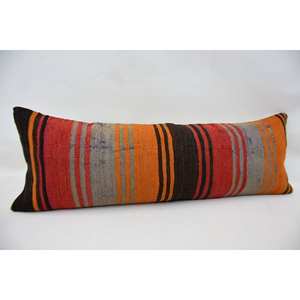 Coussin patchwork en laine multicolore Kilim 12x36 pouces Design tissé avec coussin décoratif de style vintage et luxueux pour la literie - Product Image 3