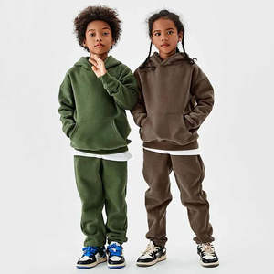 Ensemble de survêtements pour enfants, nouveau design, pantalons de survêtement et sweat-shirts superposés, impression personnalisée en relief, coton, survêtement évasé - Product Image 5