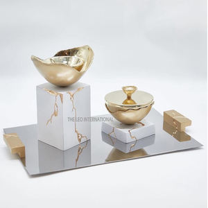 New Arrival <b>Floral</b> Pattern Mother of Pearl Inlay Tray Set With Bakhoor Burner and <b>Box</b> Holder Set Bakhoor Burner Set - Product Image 4