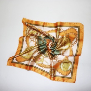 Designer <b>Scarves</b> 100% Real Silk <b>Scarf</b> 90*90cm Custom Graphic Logo Printing on Satin <b>Square</b> Silk Bandana Custom Silk <b>Scarf</b> - Product Image 6