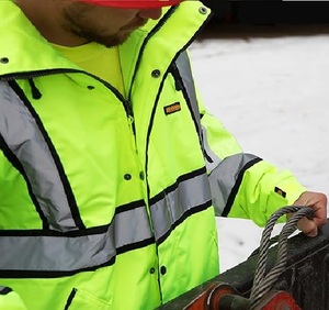 Chaqueta de seguridad de poliéster de invierno de alta visibilidad Logotipo personalizable Trabajo nocturno Ropa reflectante Calidad de exportación - Product Image 4