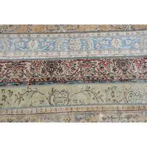 Alfombra Turca, Alfombra de Pasillo de 3.1x8.6 pies, Alfombra Vintage, Alfombra de Lana Azul Abstracta - Product Image 4