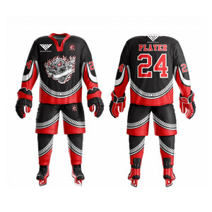 Uniformes de hockey sur glace pour hommes légers et respirants 100% polyester pour logo personnalisé Vente chaude OEM Uniforme de hockey sur glace - Product Image 1
