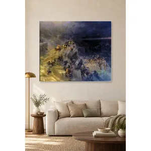 Impresión en lienzo de Fida Aivazovsky: Refugio entre las rocas en una tormenta - Product Image 4