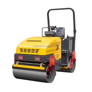 Compacteur vibrant hydraulique lourd à moteur diesel pour compactage de gravier, équipement de construction 1 tonne haute puissance - Product Image 2