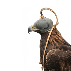 Custom Soft Leather Falconry Hood Hunting Falcon Embossed Design Outdoor Equipment One Size All Seasons Portable Lightweight - Product Image 2