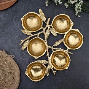 Prix de gros Bol de service moderne en métal avec noix dorées, meilleure qualité pour la maison, hôtel, vaisselle, restaurant - Product Image 5