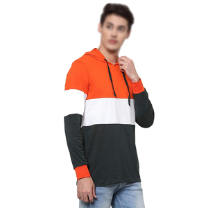 Logotipo personalizado Cortar y coser Hombres Ropa Sudaderas con capucha Prendas de abrigo Calidad excelente Venta caliente Hombres Color liso Bloque Sudaderas con capucha - Product Image 4