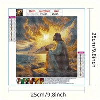 Kit de Broderie Diamant 5D Classique Religieux DIY, Toile Ronde, Thème Prière, Artisanat Rectangulaire, Décoration Murale Maison