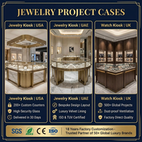 Kiosque de bijouterie modulaire personnalisé, comptoir de magasin de bijoux, design de vitrine à bijoux avec éclairage LED pour boutique de détail