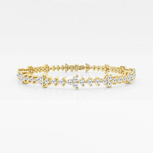 Elegant 10K Rose Gold Bracelet Featuring Round Cut Lab Grown Diamonds in <b>Twin</b> Row Design Ideal for Party and Event Jewelry - Product Image 3