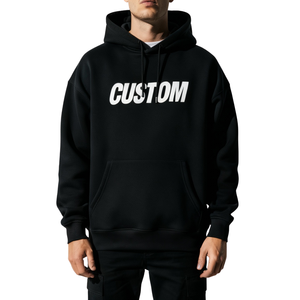 Custom Manufacturer French Terry Weight Square Cropped Pullover 450 Gsm Drop Shoulder <b>Black</b> Men's <b>Hoodie</b> - Product Image 3