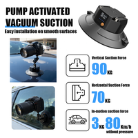 Ventosa Eléctrica Portátil con Pantalla LCD, Resistente al Agua, de 6 Pulgadas, con Capacidad de Carga de 70-90 kg, para Montaje de Cámara en Ventana de Coche
