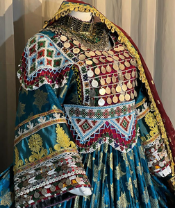 Vestidos de seda Kuchi Vintage para mujer Ropa de fiesta afgana con espejo elegante para niñas - Product Image 2