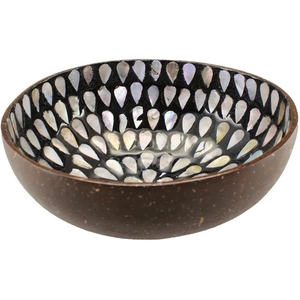 Bol en coque de noix de coco fait main moderne avec incrustation de nacre, bol de service décoratif de luxe, OEM ODM, vente en gros du Vietnam - Product Image 4