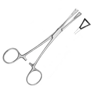 Pinza/fórceps Pennington de acero inoxidable de alta calidad sin ranuras (extremo cerrado) con herramienta de perforación corporal de trinquete - Product Image 1