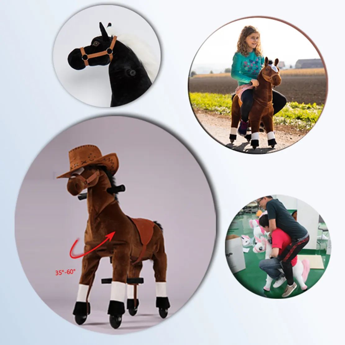 Lectric-paseo divertido de animales para niños, 4 ruedas para conducción infantil, versión amily