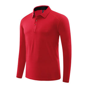 Camisetas Polo de manga larga para hombre de 180 GSM al por mayor, camisetas lisas con logotipo personalizado, ropa de golf informal elegante, bordado sólido - Product Image 4