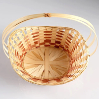 Panier-cadeau en bambou naturel avec poignée, panier à fruits pour toute occasion spéciale, fabriqué par des artisans