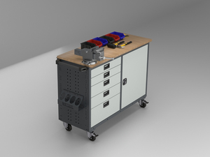 Multi-Functional Modular <b>Tool</b> Cabinet Workbench with Lock System and Wheels – Professional Garage Equipment <b>Tool</b> <b>Trolley</b> - Product Image 3