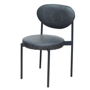 เก้าอี้ร้านอาหารสไตล์มินิมอล Verpan GAKJC-430 หุ้มหนังพร้อมขาเหล็ก - Product Image 1