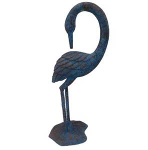 Décoration de jardin en aluminium Grue décorative Sculpture Texture bleue patinée pour décoration extérieure Fait à la main Personnalisé - Product Image 1