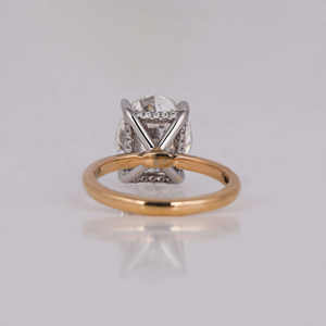 Lujoso anillo de bodas de eternidad completa de diamante cultivado en laboratorio de corte ovalado chapado en oro de 14 quilates, regalo de boda de lujo clásico para mujer - Product Image 4