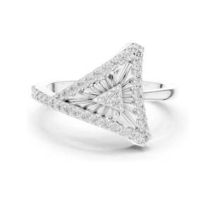Anillo de Diamante de Laboratorio con Forma Triangular de 0.337 CT para Mujer, Claridad VVS-VS EF, Oro de 18KT, 14KT, 10KT y Plata 925, Rosa, Amarillo - Product Image 1