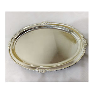 งานเลี้ยงวันเกิดแสดงอาหารถาดเสิร์ฟโรงแรมและอุปกรณ์งานปาร์ตี้ถาดเสิร์ฟอลูมิเนียมดีไซน์ไม่ซ้ําใครที่มีรูปร่างทรงกลม - Product Image 2